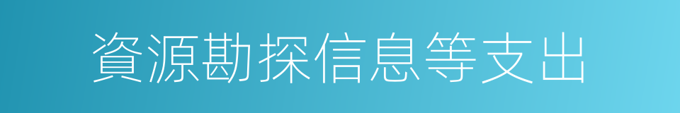 資源勘探信息等支出的同義詞