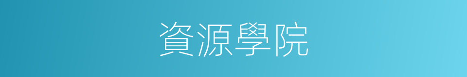 資源學院的同義詞