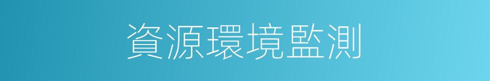 資源環境監測的同義詞
