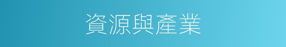資源與產業的同義詞