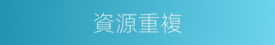 資源重複的同義詞