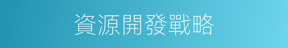 資源開發戰略的同義詞