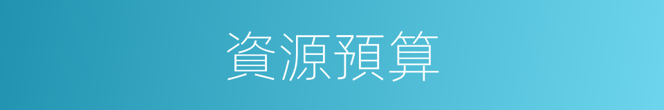 資源預算的同義詞