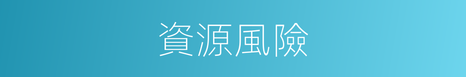 資源風險的同義詞