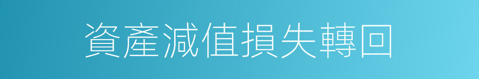 資產減值損失轉回的同義詞