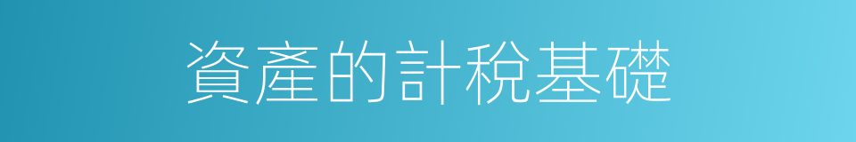 資產的計稅基礎的同義詞