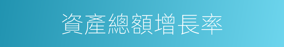 資產總額增長率的同義詞