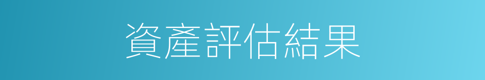 資產評估結果的同義詞