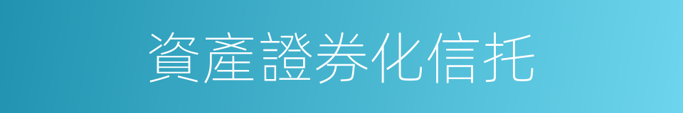 資產證券化信托的同義詞