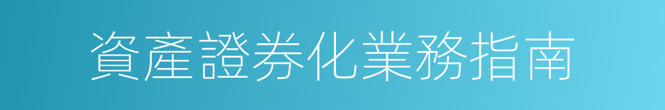 資產證券化業務指南的同義詞