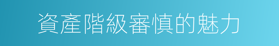 資產階級審慎的魅力的同義詞