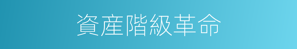 資産階級革命的同義詞