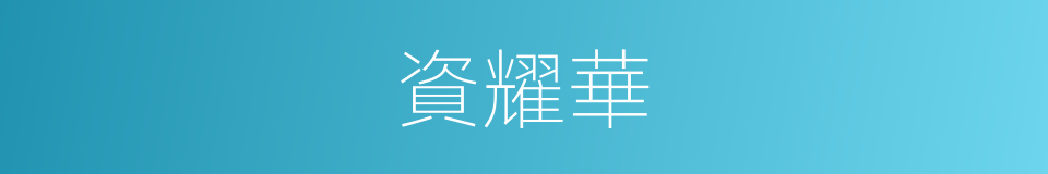 資耀華的同義詞