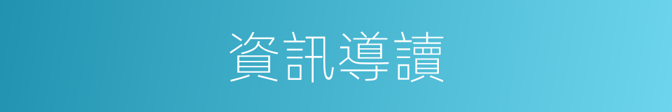資訊導讀的同義詞