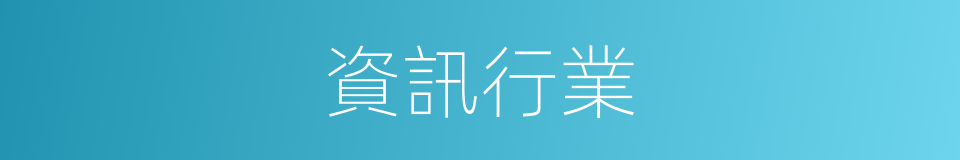 資訊行業的同義詞