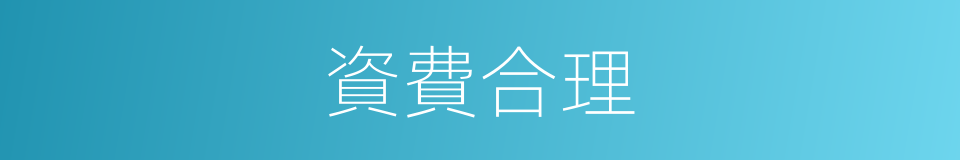 資費合理的同義詞