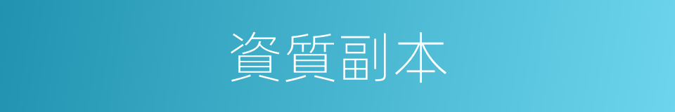 資質副本的同義詞