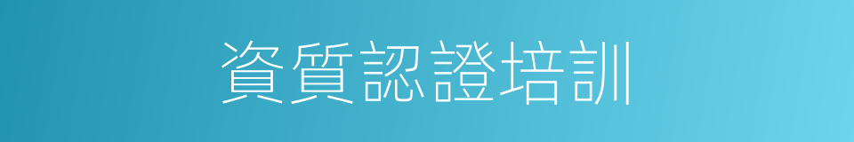 資質認證培訓的同義詞