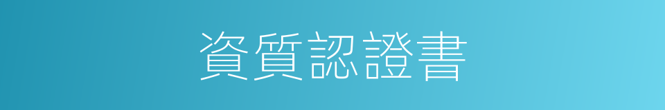 資質認證書的同義詞