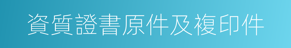 資質證書原件及複印件的同義詞