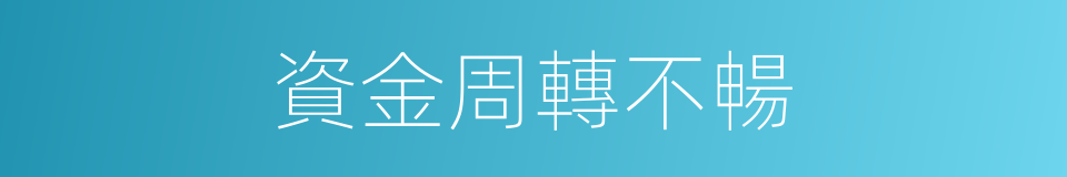 資金周轉不暢的同義詞