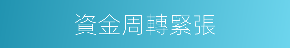 資金周轉緊張的同義詞