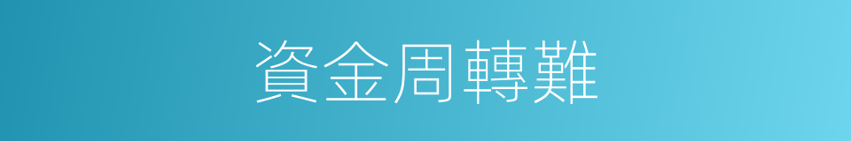 資金周轉難的同義詞