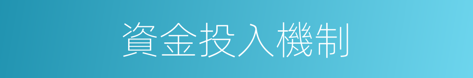 資金投入機制的同義詞