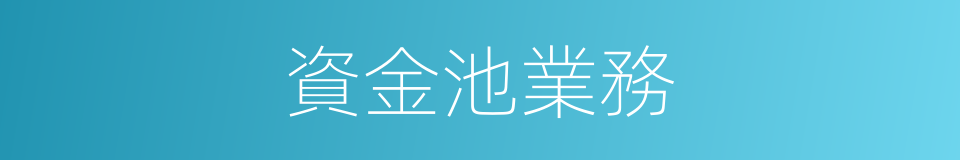 資金池業務的同義詞