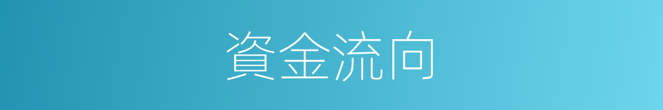 資金流向的意思