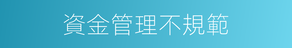 資金管理不規範的同義詞