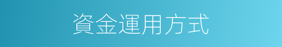 資金運用方式的同義詞