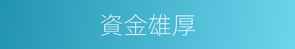 資金雄厚的意思