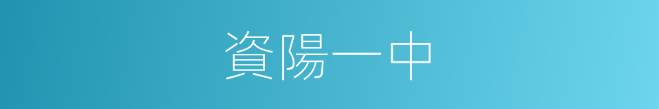 資陽一中的同義詞