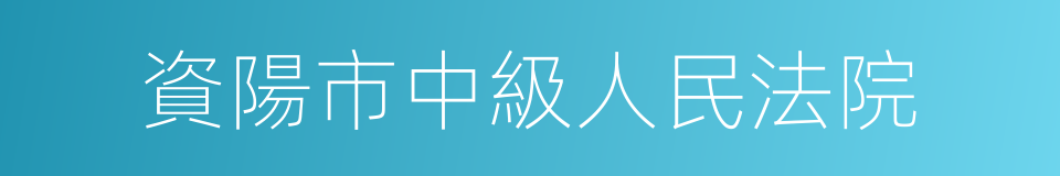 資陽市中級人民法院的同義詞