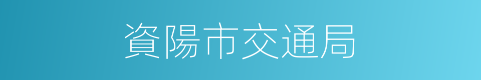 資陽市交通局的同義詞