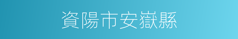 資陽市安嶽縣的同義詞