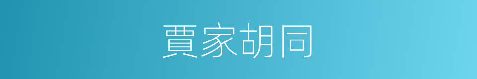 賈家胡同的同義詞