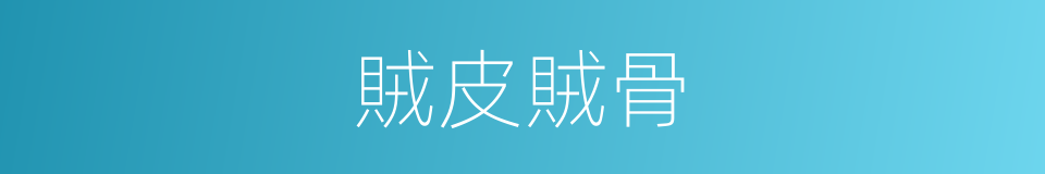 賊皮賊骨的意思