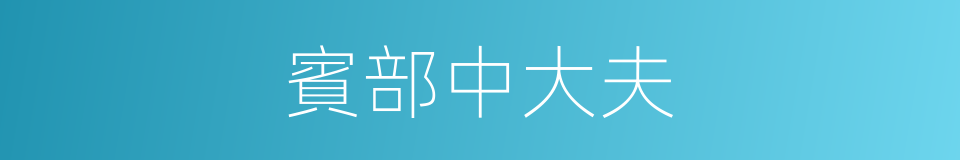 賓部中大夫的同義詞