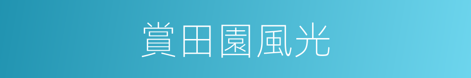 賞田園風光的同義詞