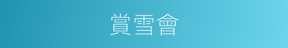 賞雪會的同義詞