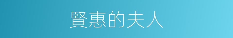 賢惠的夫人的同義詞