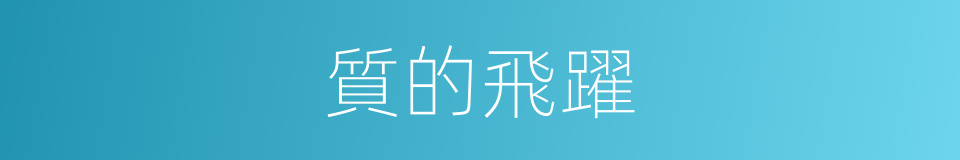 質的飛躍的意思