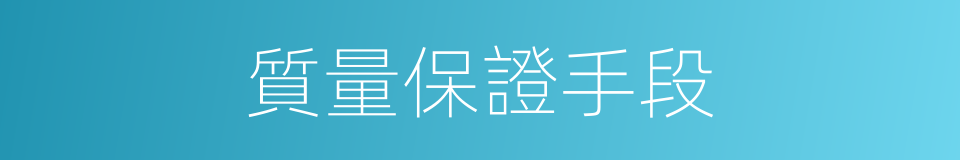 質量保證手段的同義詞