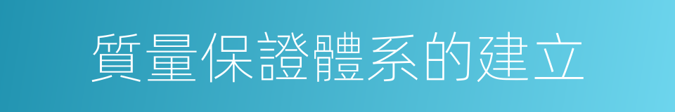 質量保證體系的建立的同義詞