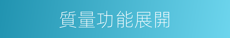 質量功能展開的同義詞