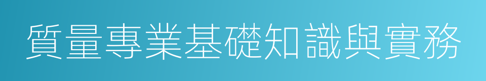 質量專業基礎知識與實務的同義詞