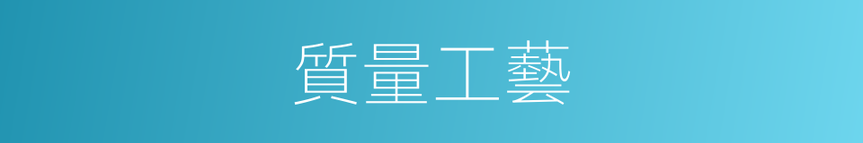 質量工藝的同義詞