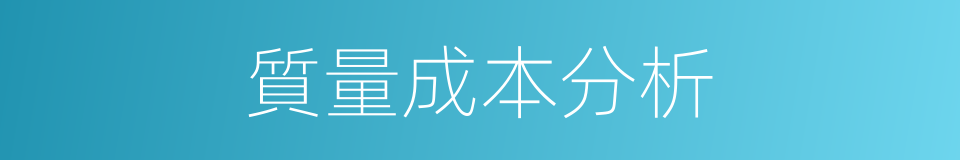 質量成本分析的同義詞